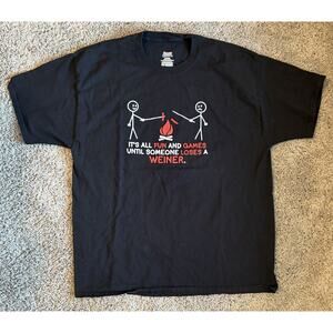 Retro Hanes Beefy-T Funny Print T-Shirt size XL